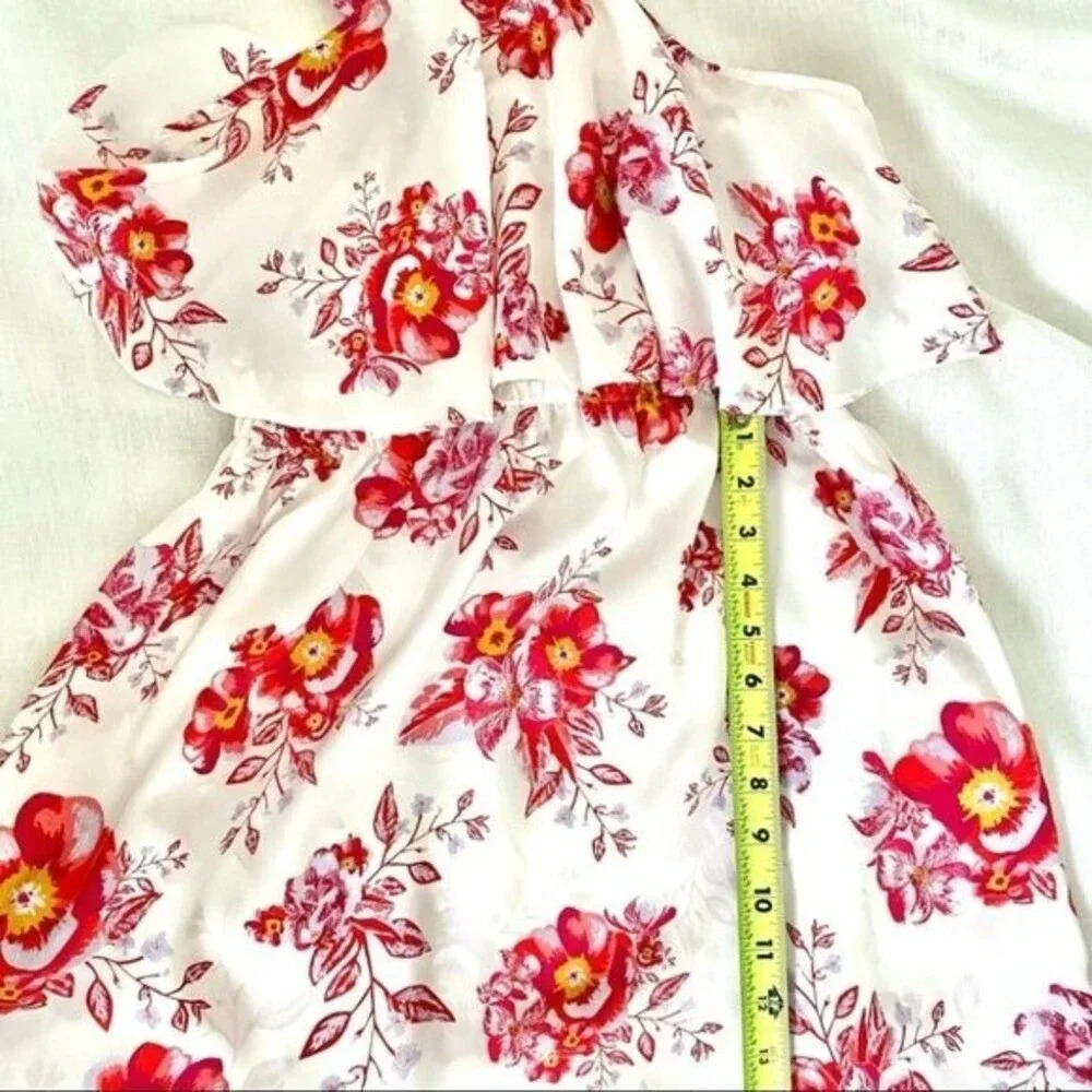 TULAROSA Red Floral Maxi Dress Ruffle Straps Size S - Picture 6 of 14